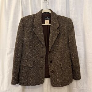 Vintage LES Copains Wool/Silk Brown Blazer Size M